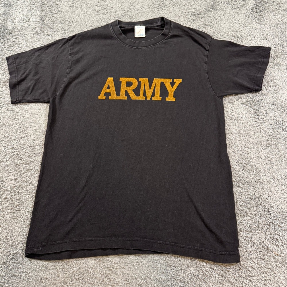 Fan Shirt Mens Army Commando Graphic T Shirt M Black Distressed Paratrooper Tee